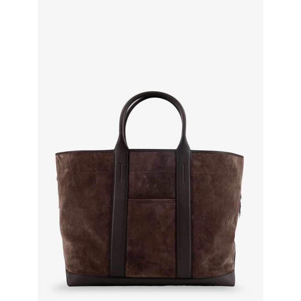 Tom Ford Men Suede Shopping Bag With Logo Engraved On The Bottom